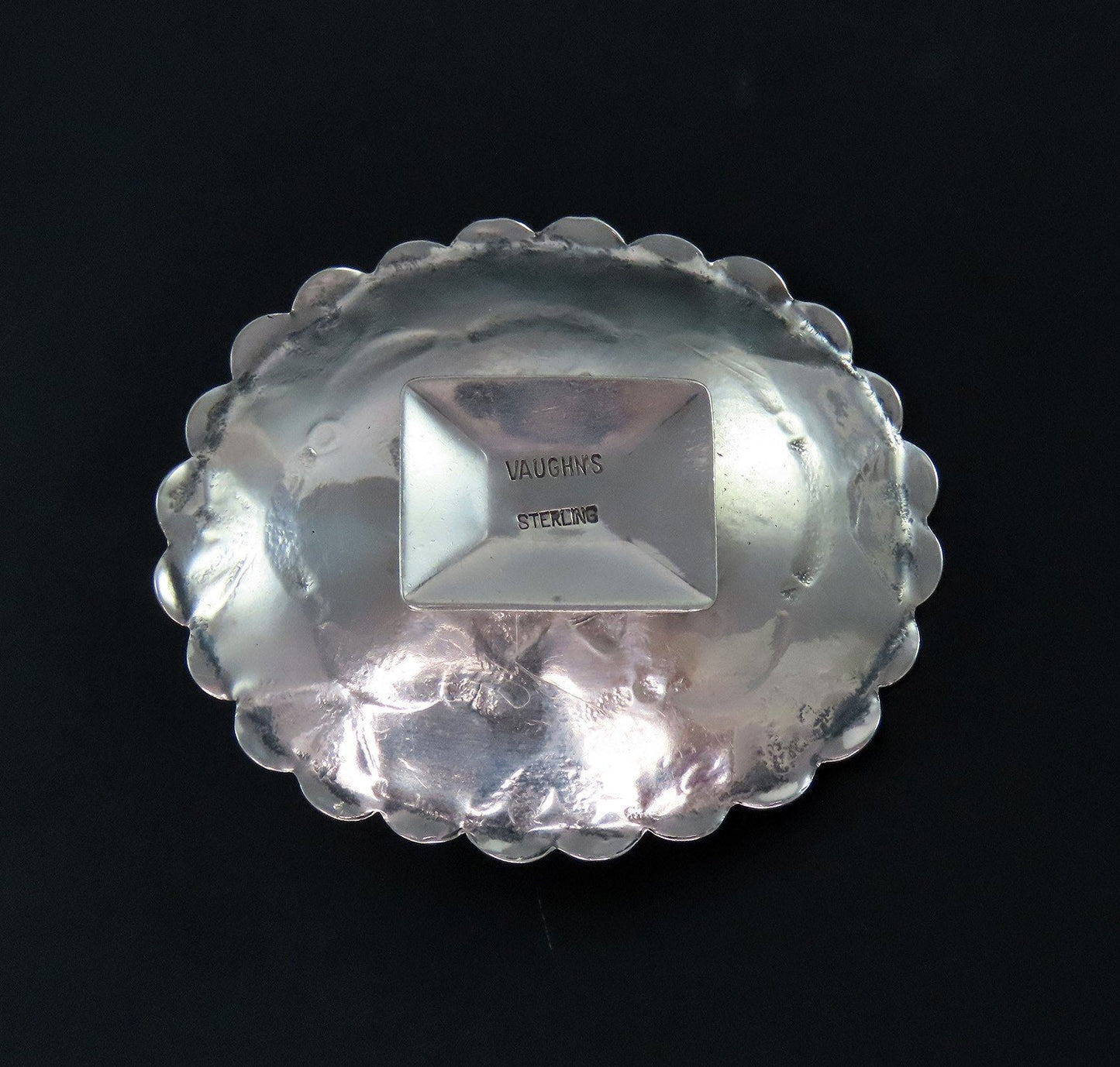 Cool Small Vaughns Cowboy Boots Sterling Silver Oval Ashtray