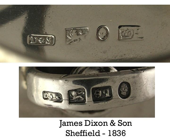 FINE QUALITY ENGLISH STERLING 1836 8 BOTTLE CRUET SET