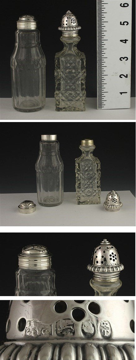 FINE QUALITY ENGLISH STERLING 1836 8 BOTTLE CRUET SET