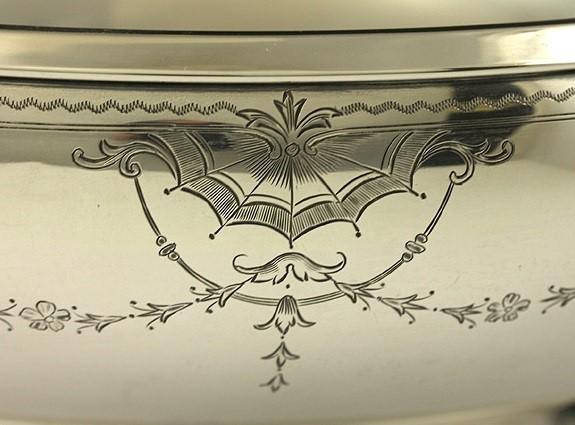 Fine Towle Sterling Silver Engraved Bell Flowers Low Footed Bowl