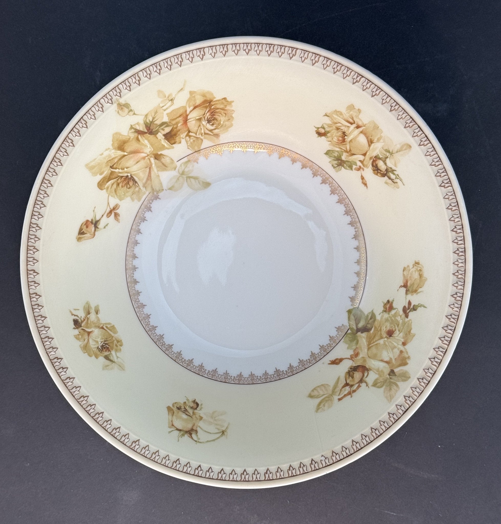 Antique Hermann Ohme Silesia Old Ivory Porcelain #200 Round 9.5" Serving Bowl