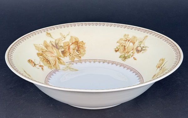 Antique Hermann Ohme Silesia Old Ivory Porcelain #200 Round 9.5" Serving Bowl