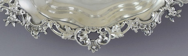 Antique Art Nouveau 1892 Fabulous Gorham Sterling Silver Bowl/Dish 12.5" X 9.25"