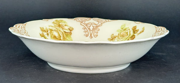 Antique Hermann Ohme Silesia Old Ivory Porcelain XVI 16 Round 9.5" Serving Bowl