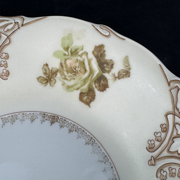 Antique Hermann Ohme Silesia Old Ivory Porcelain XVI 16 Round 9.5" Serving Bowl