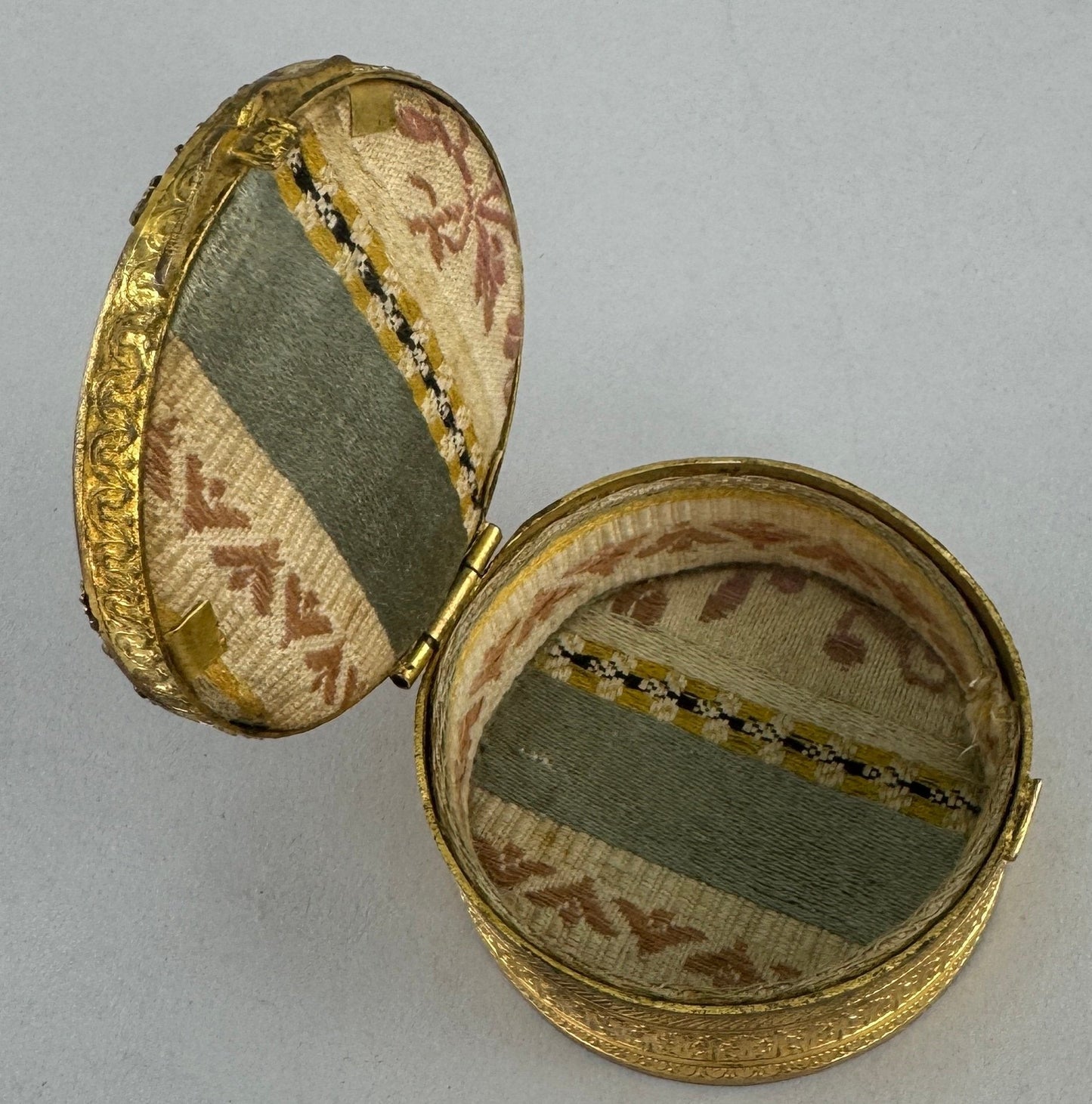 Charming Antique French Gilt Bronze Miniature Portrait Box after Madame Le Brun