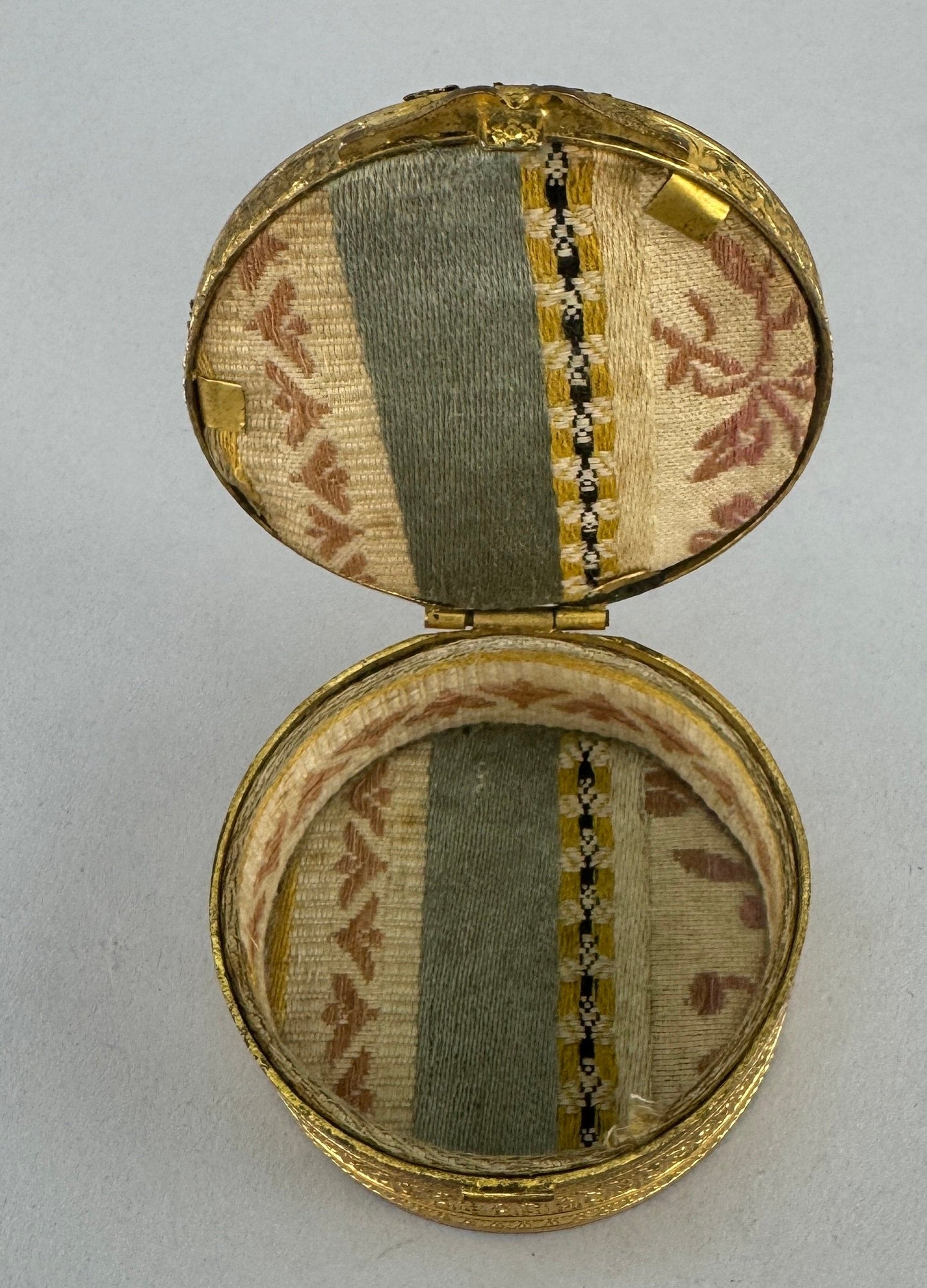 Charming Antique French Gilt Bronze Miniature Portrait Box after Madame Le Brun