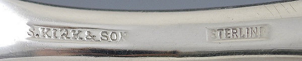 Antique Sterling Silver Kirk Repousse Flower Berry Casserole Serving Spoon 9.25"