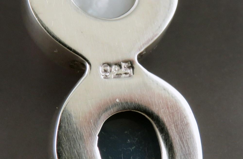 Lovely VTG Artisan Sterling Silver Mabe Pearl Drusy Quartz Drop Pendant