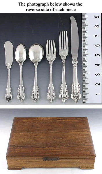 81pc Wallace Grande Baroque Sterling Silver Flatware Set Serves 12