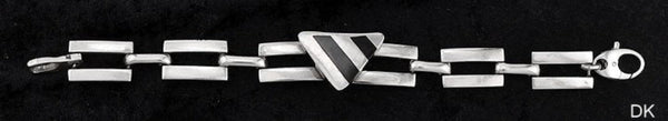 Sterling Silver Mexican Bracelet Neat Design 8 1/2"