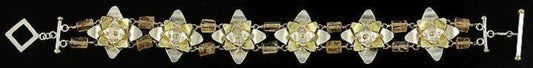 Modern Artist Studio Sterling & 18K Yellow Gold Citrine Bracelet