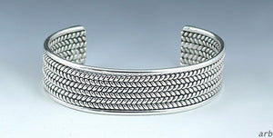 Stunning Sterling Silver Cuff Bracelet, Twisted Wire