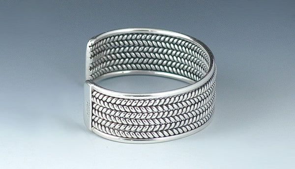 Stunning Sterling Silver Cuff Bracelet, Twisted Wire