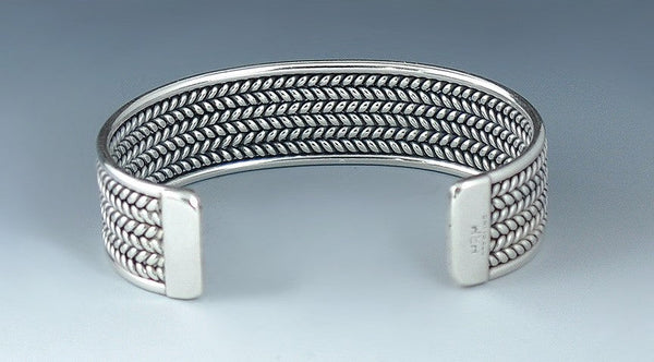 Stunning Sterling Silver Cuff Bracelet, Twisted Wire