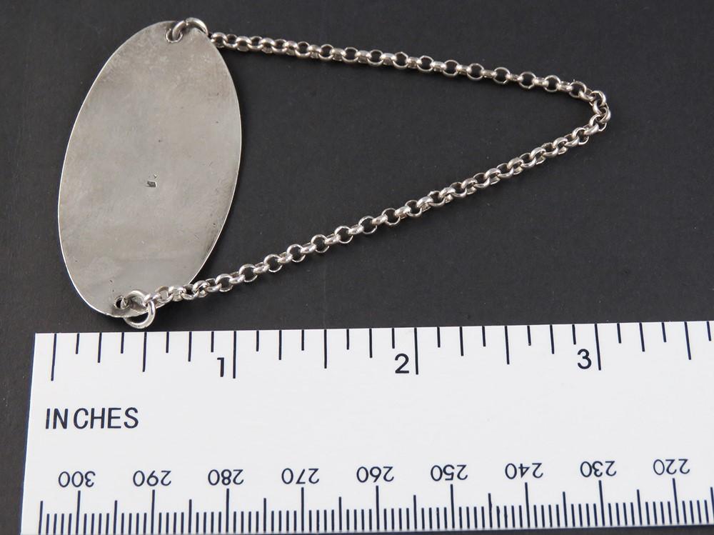 Early 19th Century American Sterling Silver Hand Engraved Brandy Liquor Label