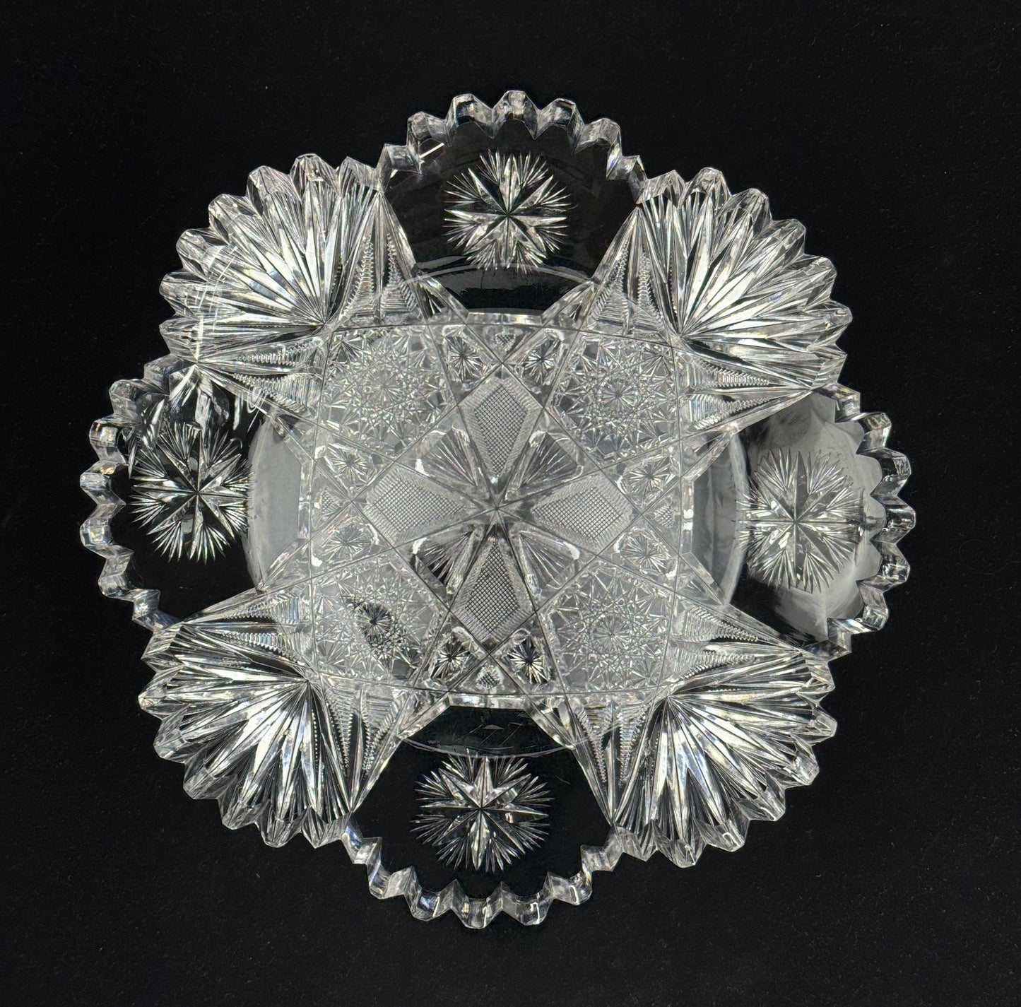 Brilliant Cut Glass Dish circa 1890 10-inch Diameter