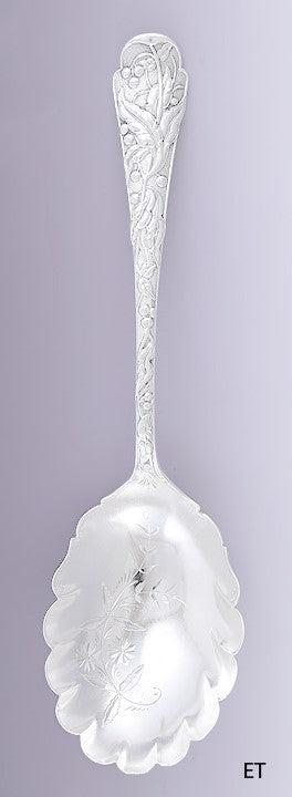 Antique c1880 JB & SM Knowles Sterling Silver Berry Serving Scoop Spoon