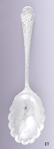 Antique c1880 JB & SM Knowles Sterling Silver Berry Serving Scoop Spoon