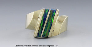 Nice Modern 14K Yellow Gold & Opal Ring Size 2.75