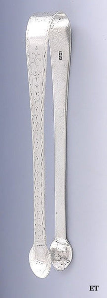 Antique Pair Late 1700s 18th Century Silver Sugar Tongs or Nips