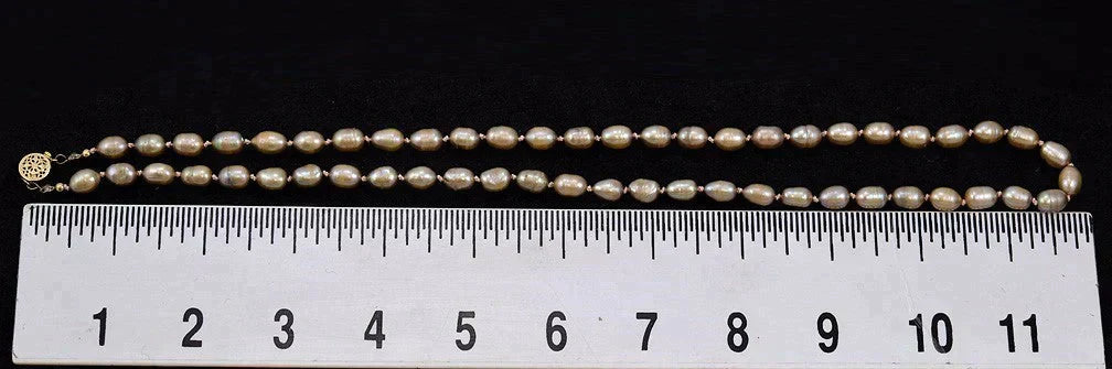Radiant Real Pearl Necklace w/ Golden Tone and Filigree Gold Filled Clasp
