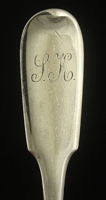 Antique 1862 Russian Silver Moscow Fiddle Serving Spoon 8 1/2"
