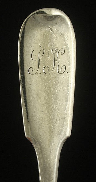 Antique 1862 Russian Silver Moscow Fiddle Serving Spoon 8 1/2"