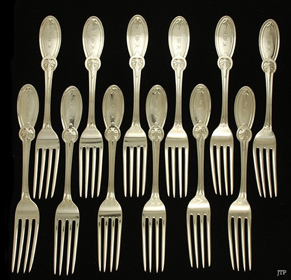 12 Ball Black & Co Gibney pat 950 Sterling Dinner Forks