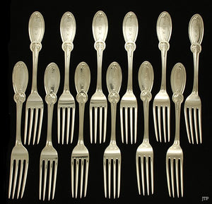 12 Ball Black & Co Gibney pat 950 Sterling Dinner Forks