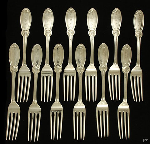 12 Ball Black & Co Gibney pat 950 Sterling Dinner Forks