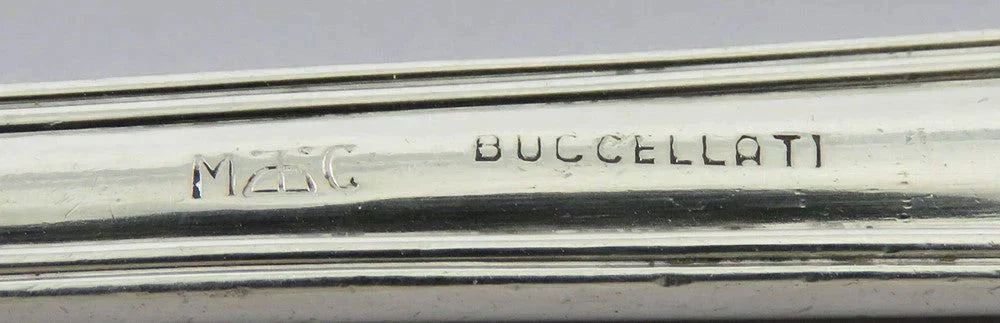 Fine Quality Italian Sterling Silver Buccellati Old Italian Fork Knife Fish Set