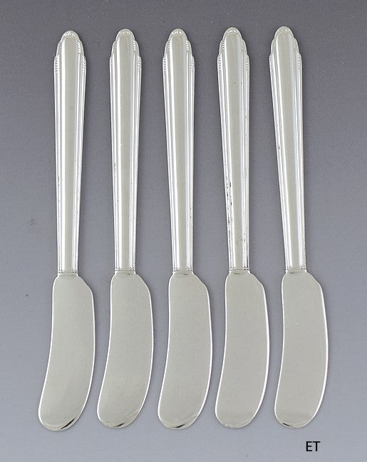 Set 5 Dominick & Haff Sterling Silver Eliel Saarinen Contempora Butter Knives