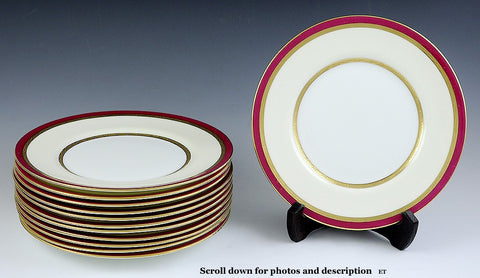 12 Beautiful Royal Doulton Gilt China Plates c1910-20s