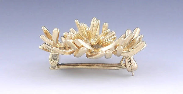 Fabulous 14k Gold Sea Anemone Flower Pin/Brooch