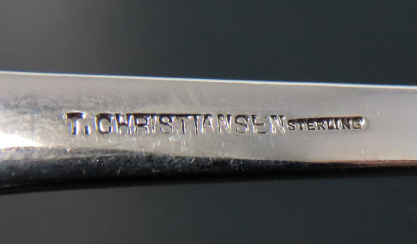 Stylish T Christiansen Sterling Silver Small Serving Spoon round Bowl 6 5/8"