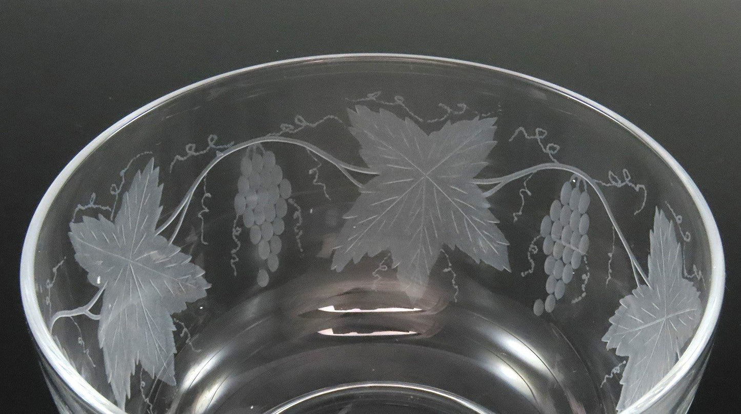Lovely VTG Pairpoint Grape Vine Cluster Spiderweb Butterfly Etched Bowl
