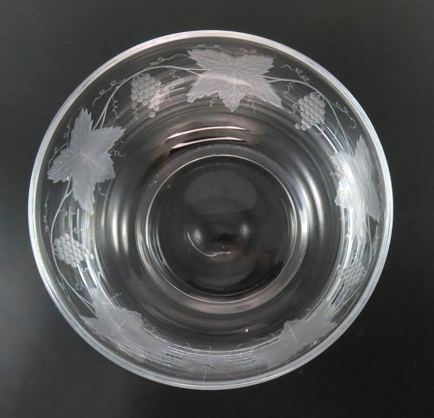 Lovely VTG Pairpoint Grape Vine Cluster Spiderweb Butterfly Etched Bowl