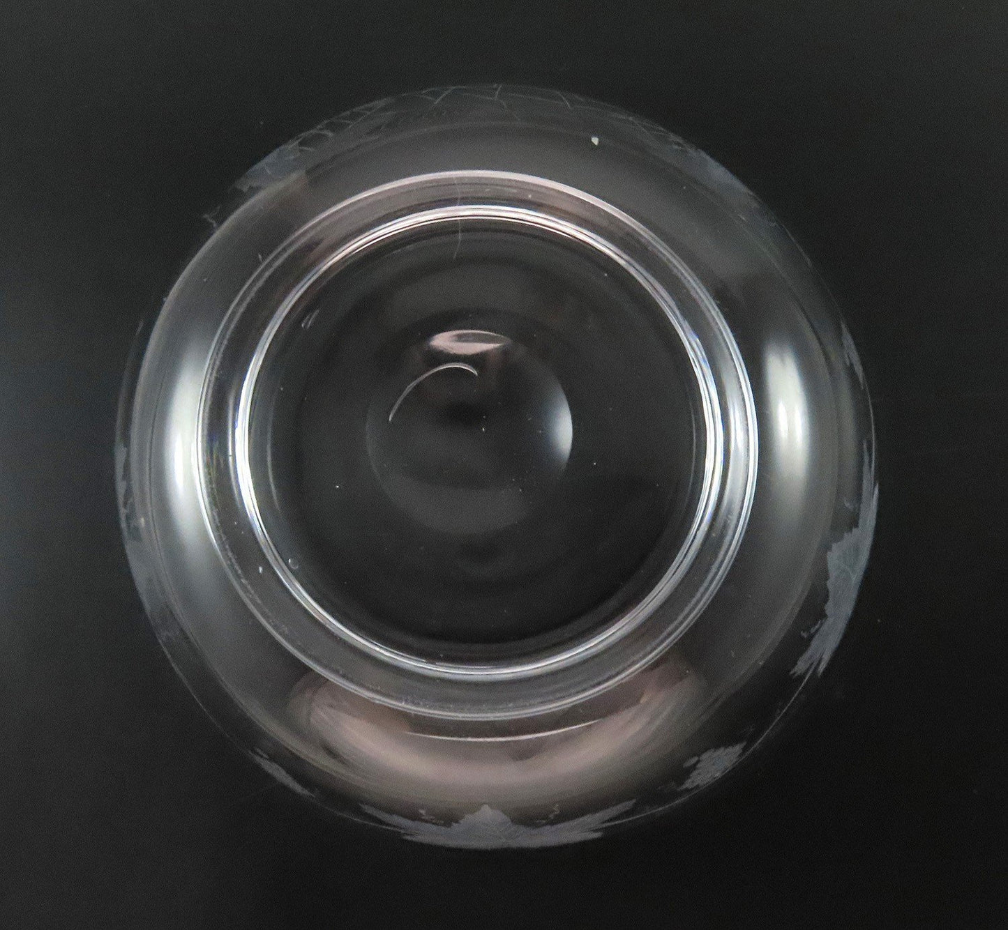 Lovely VTG Pairpoint Grape Vine Cluster Spiderweb Butterfly Etched Bowl