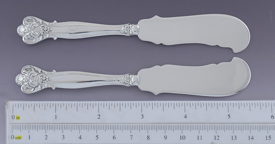 Fab set 8 Durgin Sterling Silver New Vintage Solid Butter Knives D Mono