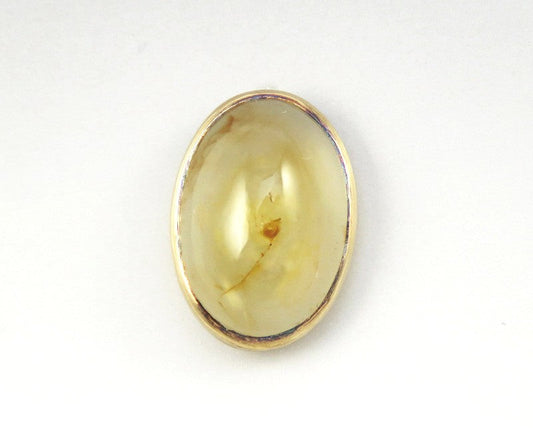 Antique c1925 14K Yellow Gold Natural Agate Cabochon Stickpin
