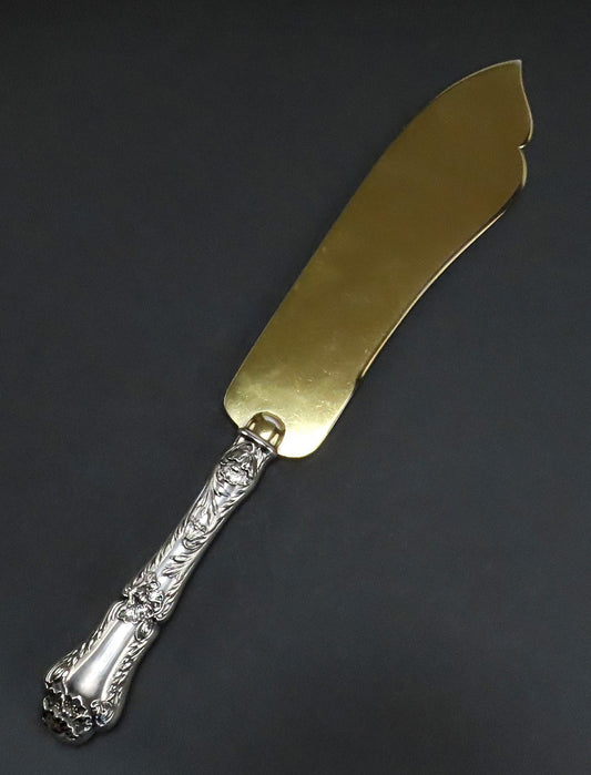 Sweet Sterling Silver Gorham Ice Cream Slice Gilded Poppy Pattern Art Nouveau