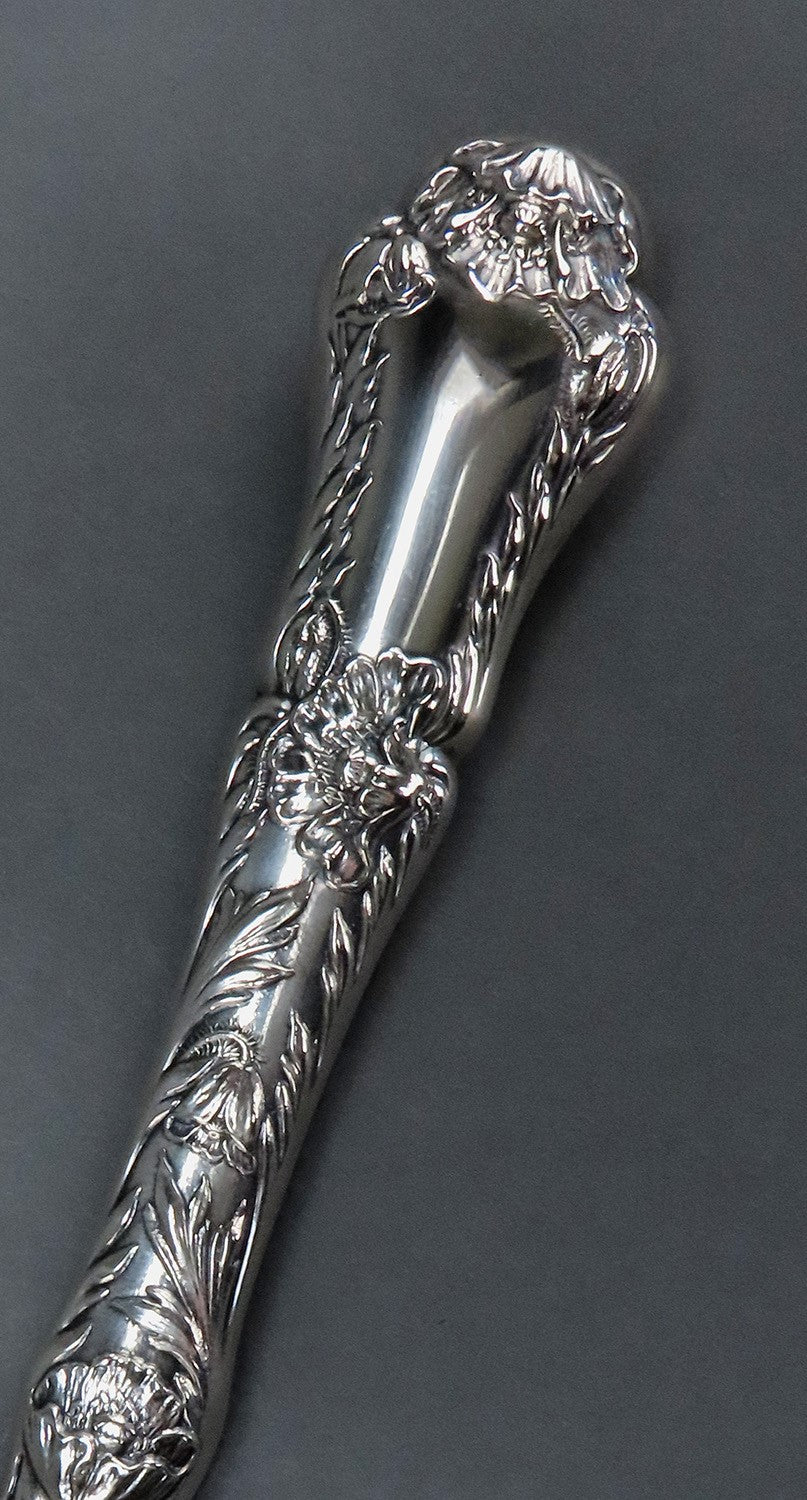 Sweet Sterling Silver Gorham Ice Cream Slice Gilded Poppy Pattern Art Nouveau