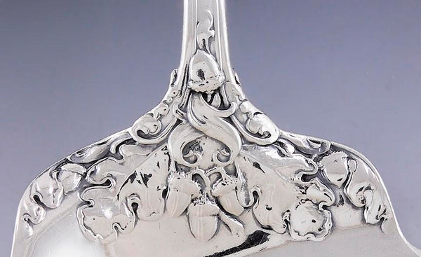 Antique Art Nouveau Sterling Silver Gorham Royal Oak 1902 Crumber Server 12"