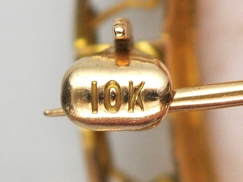 Lovely Antique 10k Gold w/ Carved Shell Girl Portrait Cameo Pendant or Pin Italy