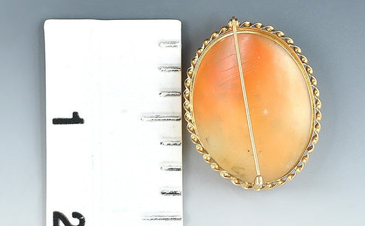 Beautiful Antique 14K Gold Cameo Country Landscape Scene