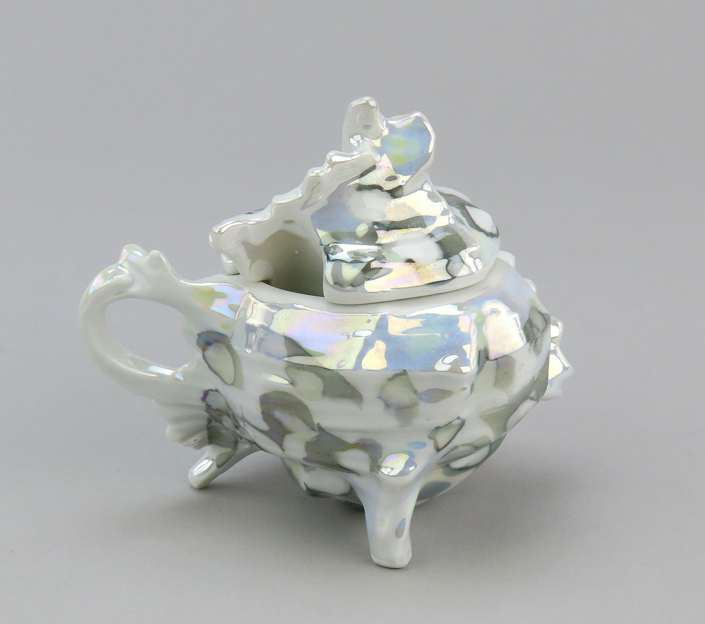 Great Vintage Porcelain Whelk Conch Shell Mustard Pot Royal Bayreuth