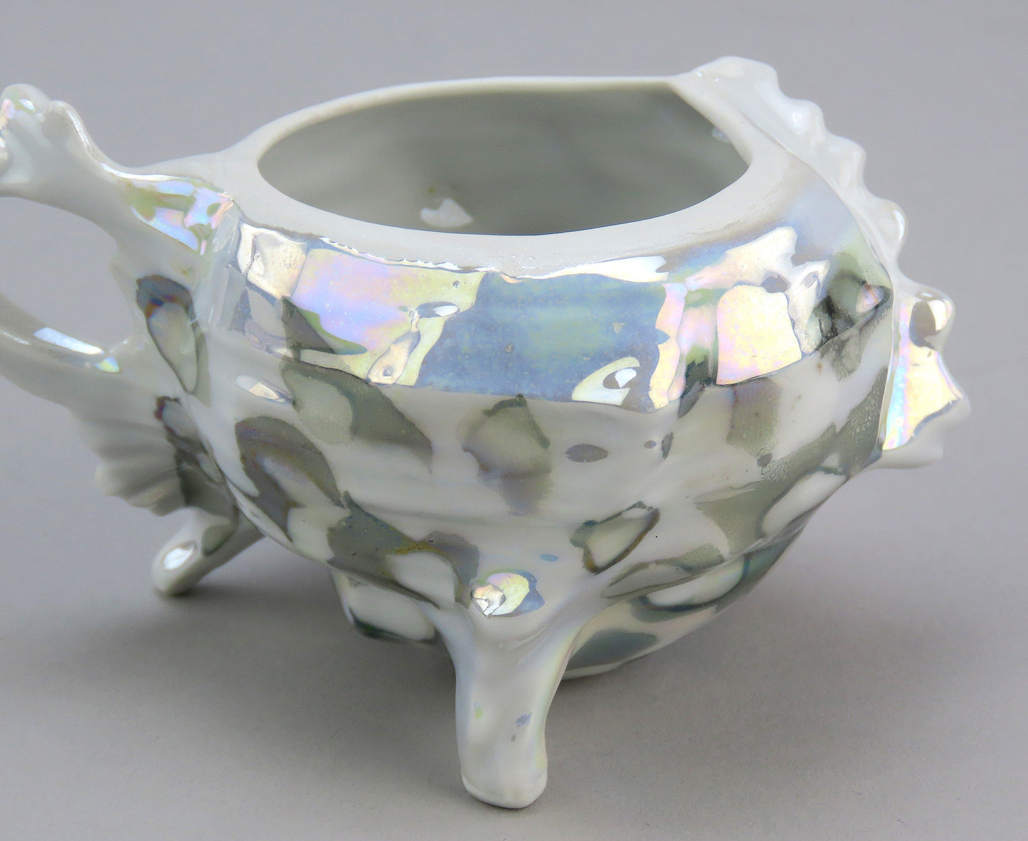 Great Vintage Porcelain Whelk Conch Shell Mustard Pot Royal Bayreuth