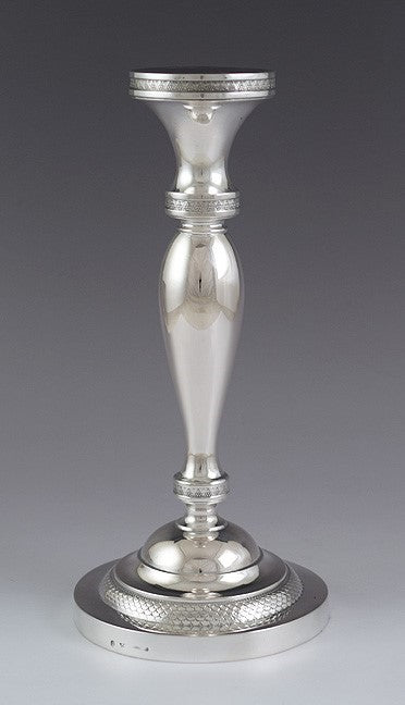c1819 Antique Pair German .750 Silver 3 Light Convertible Candelabra by Breymann