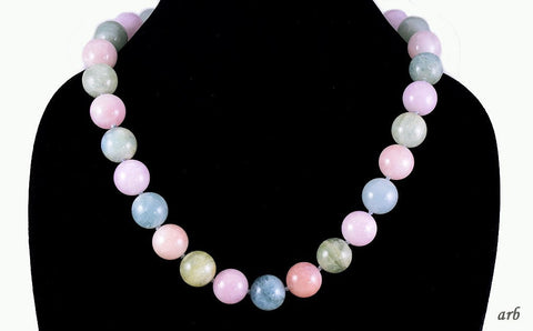 Collar Style Modern Necklace w/ Rose Quartz and Green Aventurine Silver Clasp